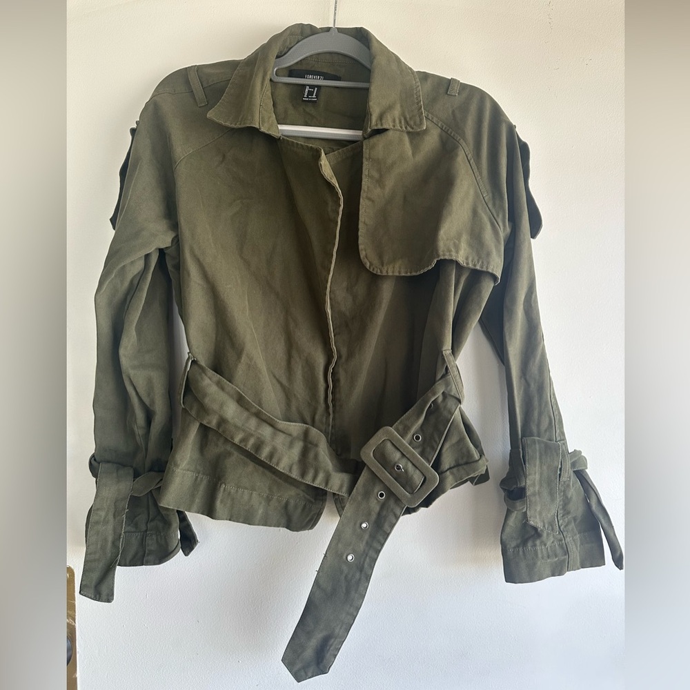Forever 21 Army Green Women's y2k utility jacket